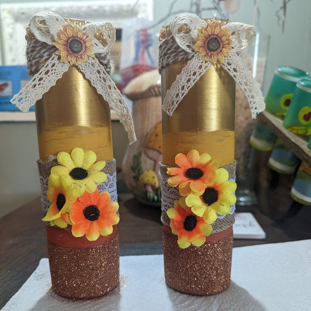 Fall Flower Candle Set